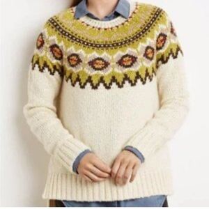 Elegant Fair Isle Patterned Sweater - J. Jill